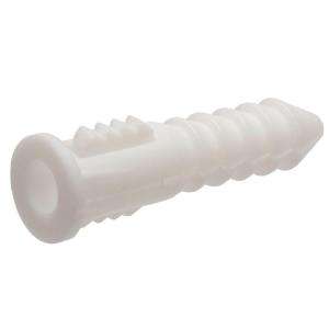 Crown Bolt White #8 10 X 1 In. Ribbed Plastic Anchor (100 Pieces 