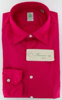 New $375 Finamore Napoli Pink Shirt 15.75/40  