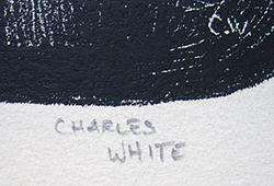 CHARLES WHITE Signed 1946 Original Lithograph   RARE    