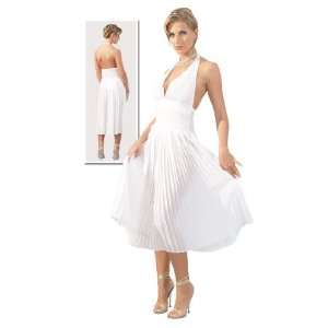 Marilyn Monroe Party Plissee Kleid tailliert weiß   Gr. XL: .de 