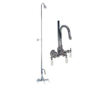  Claw Foot Tub Diverter Faucet with Gooseneck Spout for Acrylic Tub 