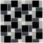    Spectrum Block Black and White 12 in. x 12 in. Mosaic 