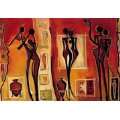   100x70 MASSAI   afrikanische Kunst Dalia figürlich Deko Afrika XL