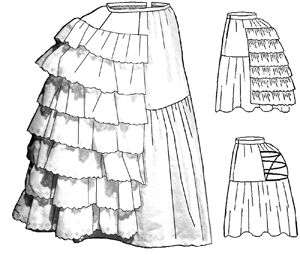 Sewing Pattern for womens Old WEST Wire Bustle with Petticoat TV101 