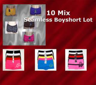 10 Pc Wholesale Assorted Seamless Boyshort Lot Sz Free  
