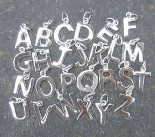 SOLID STERLING SILVER alphabet letter CHARM   all letters available 