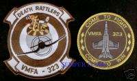 AUTHENTIC VMFA 323 DEATH RATTLERS MARINE PATCH MARINES  