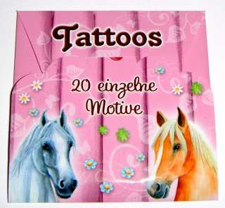 20 Pferde Tattoos Set Kinder Body Tattoo Mitgebsel NEU  
