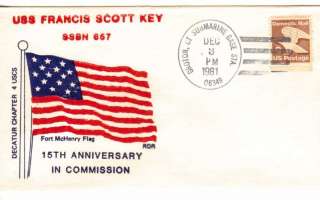 USS FRANCIS SCOTT KEY SSBN 657 Naval Cover 1981 Cachet  