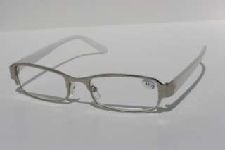 Metal Designer reading glasses white +1.75 unisex 1081  