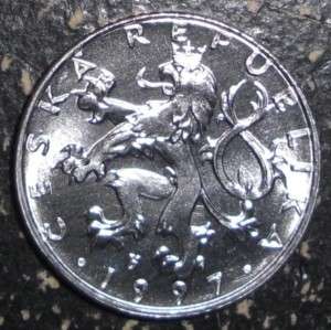 Czech Republic 50 haleru Lion cat animal coin  