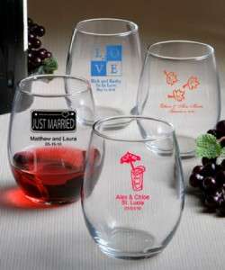50 Personalized Stemless Wine Glasses Many Designs  