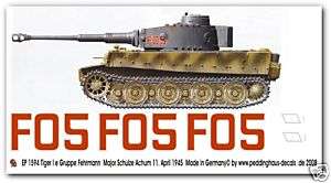 16 Decals Tiger I Gruppe Fehrmann 1945 1594  