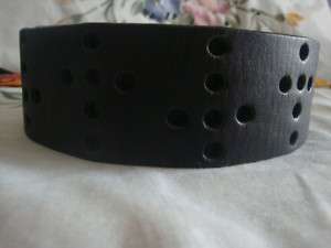 AFFLICTION Black Leather Widfe Belt w Crosses M NWT Stylish  