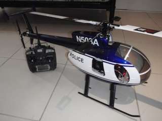RC Police Hughes 500D Large 500E Pro V2 Helicopter RTF Heli Trex 9Ch 