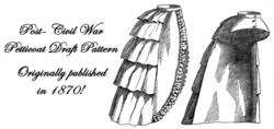 Petticoat Pattern Dress Post  Civil War Mock Bustle1870  