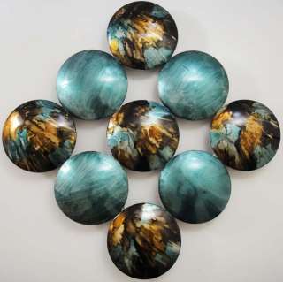 NEW Contemporary Metal Wall Art Decor Or Sculpture   Teal Saturn 