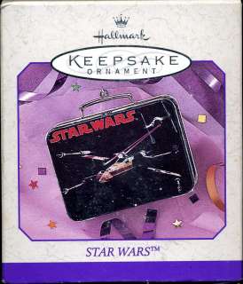 1998 Star Wars Pressed Tin Lunch Box X Wing Tie Fighter Luke Hallmark 