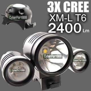 3x CREE 2400 Lumens XM L T6 LED +2x XPE R2 LED Bike Bicycle Light 