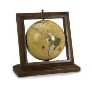  IMAX Unique Mango Wood Framed Desk Top World Globe