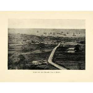  1898 Print Kore Japan Cityscape Inland Sea Ships Asian 