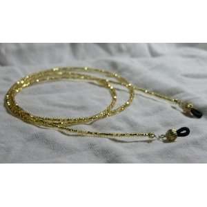   Gold Crystal Seed Beads Eyeglass Holder Chain 