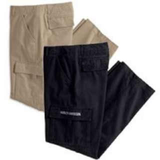  Harley Davidson® Mens Black Cargo Pants. 100% Cotton 