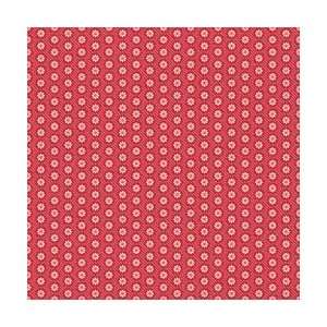  Scrapbook Paper   Front Porch Collection   Red Circle Flower 
