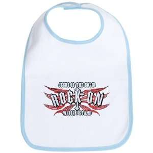  Baby Bib Sky Blue Jesus Is The Rock On Which I Stand 