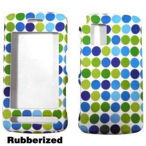 White with Blue and Green Polka Dots Pattern Design Rubber 