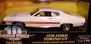 ERTL 118 1970 Ford Torino GT WHITE  
