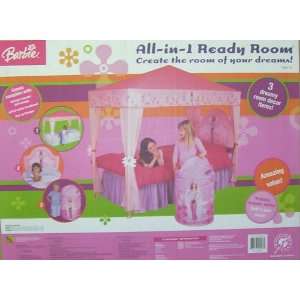 BARBIE All In One Ready Room BEDROOM SET Includes Bed Canopy 