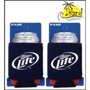  (2) Miller Lite Logo Beer Can Koozies Cooler: Sports 