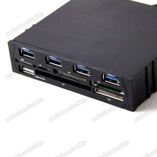 20 PIN to USB 3.0 4 Port Hub Floppy Combo SD/TF/MS/M2/CF/XD Card 