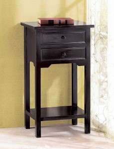 Black Stain Dresser Bed Room Stand Drawer Table Side Night Stand Wood 