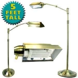   Home 721077 5 ft Fully Adjustable Brass Tone Floor Sunlight Floor Lamp