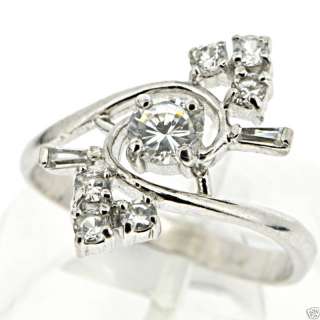 925 Sterling Silver White CZ Gentle Ring Size 7.25 US  