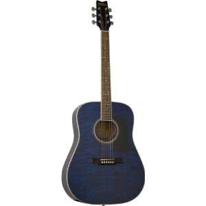  Washburn D10 Series Acoustic Guitar (Blue) Musical 