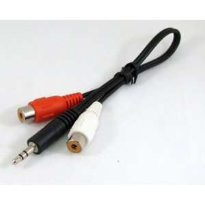   inch 3.5 mm MALE AUDIO STEREO JACK TO 2 RCA Female Cable Electronics