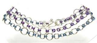 Funky Sterling Silver Anodized Anklet Ankle Bracelet Chain  