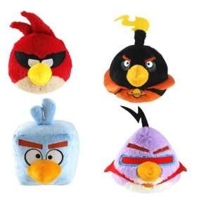 Angry Birds Space 5 Plush Set Of 4 (Red Bird,Ice Blue Bird,Purple 