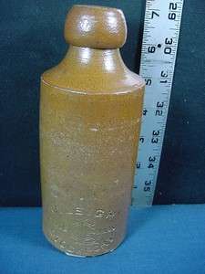 Antique Stoneware Pottery G. Leigh Stockport Bottle (#13)  