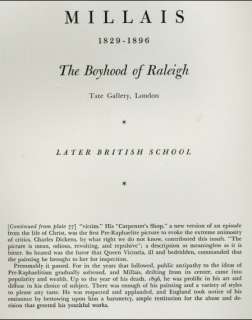 1939 print The Boyhood of Sir Walter Raleigh By Millais  