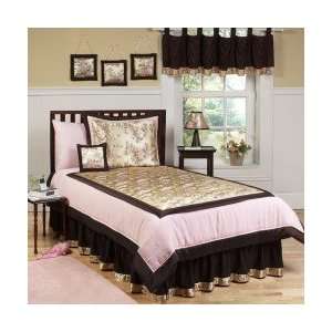   Twin Comforter Set   Pink and Brown Girls Bedding