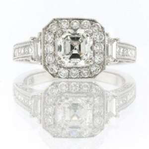    2.57ct Asscher Cut Diamond Engagement Anniversary Ring Jewelry