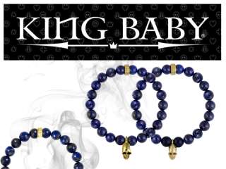 King Baby Studios LAPIS Bead bracelet VERMEIL gold 10MM  