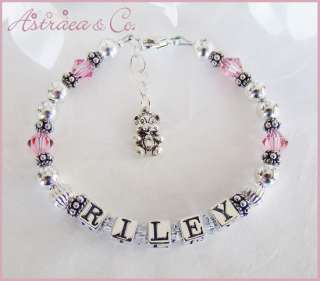 Baby Toddler GIRL Name Birthstone Bracelet Jewelry Gift  