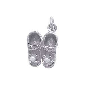    Rembrandt Charms Baby Shoes Charm, Sterling Silver Jewelry