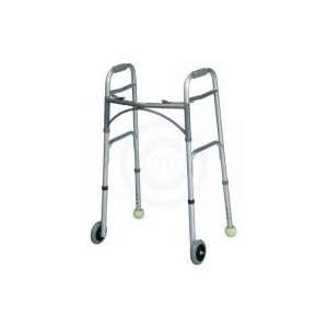 Drive Deluxe Folding Walker, Two Button with 5 Wheels and Tennis Ball 