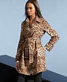    INC International Concepts Trench Coat, Belted Leopard Print 